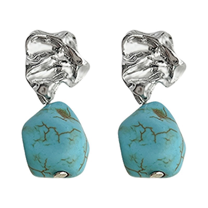 Synthetic Turquoise Stud Earrings