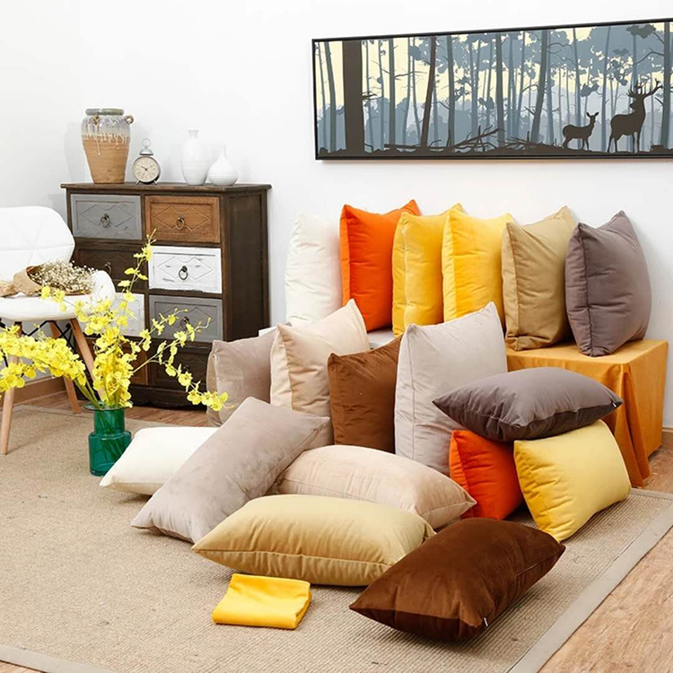 Velvet Solid Color Pillowcase Long Simple