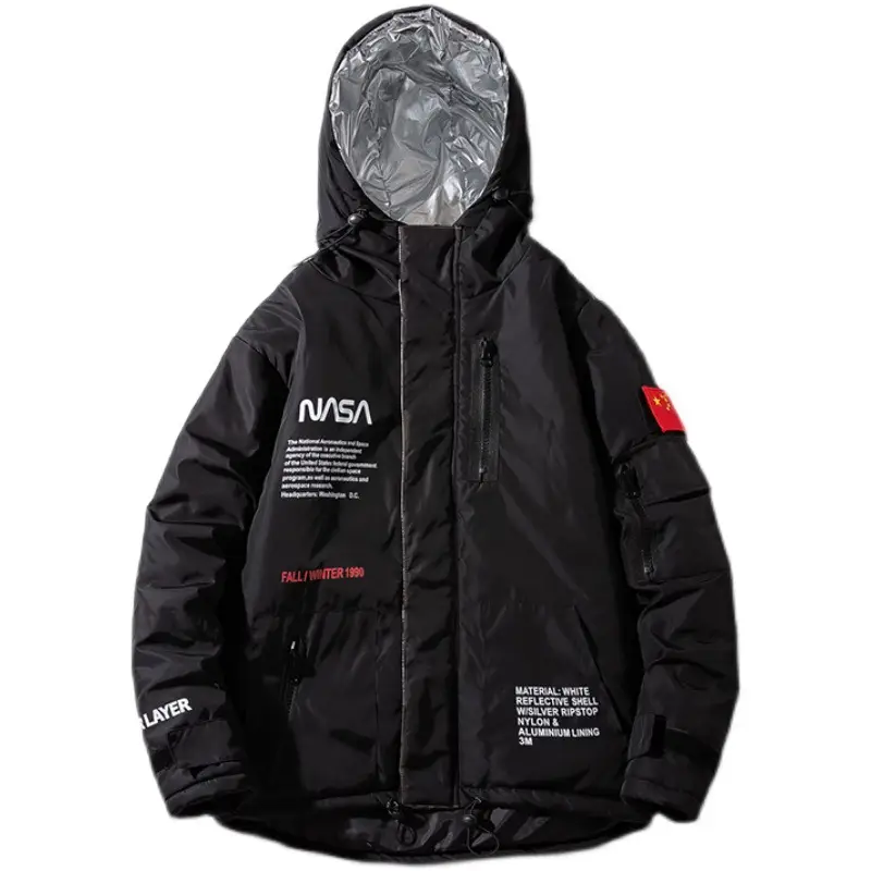 Hooded Jacket Men's Waterproof Jacket Cotton-padded