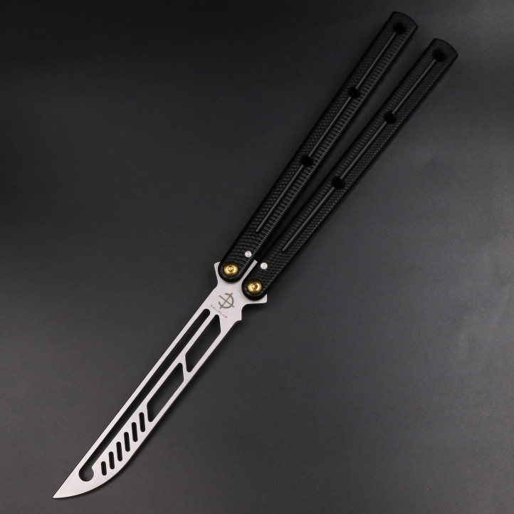 Non Slip Integrated Aluminum Alloy Handle Shaft Sleeve Structure Butterfly Knife