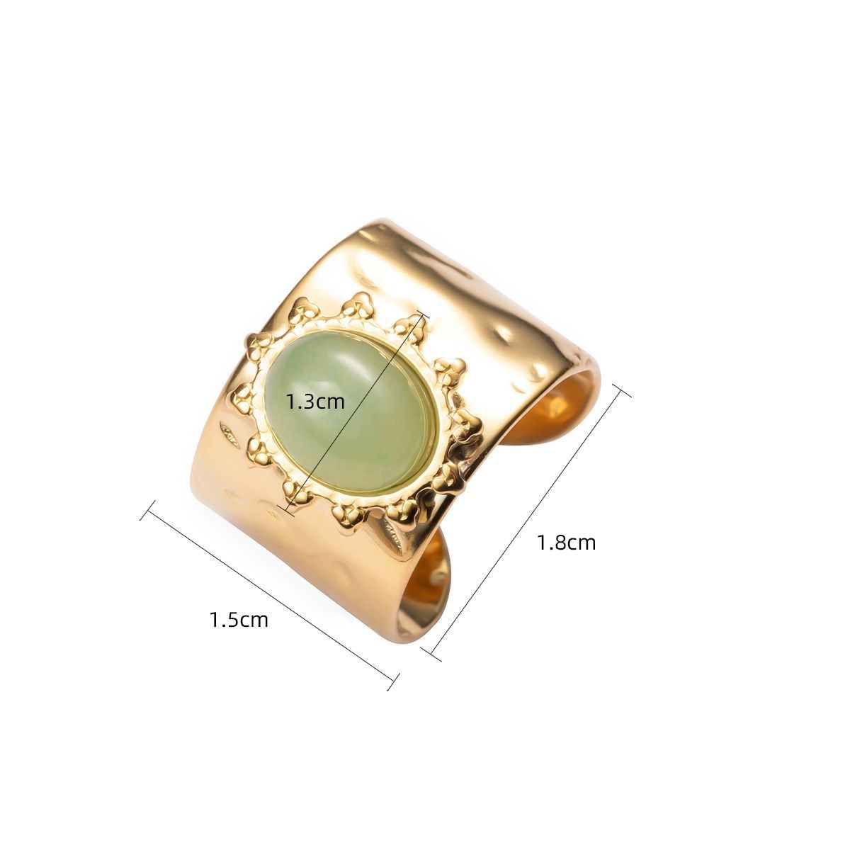 Title 2, Bague ovale en pierre naturelle pour femme, en ...