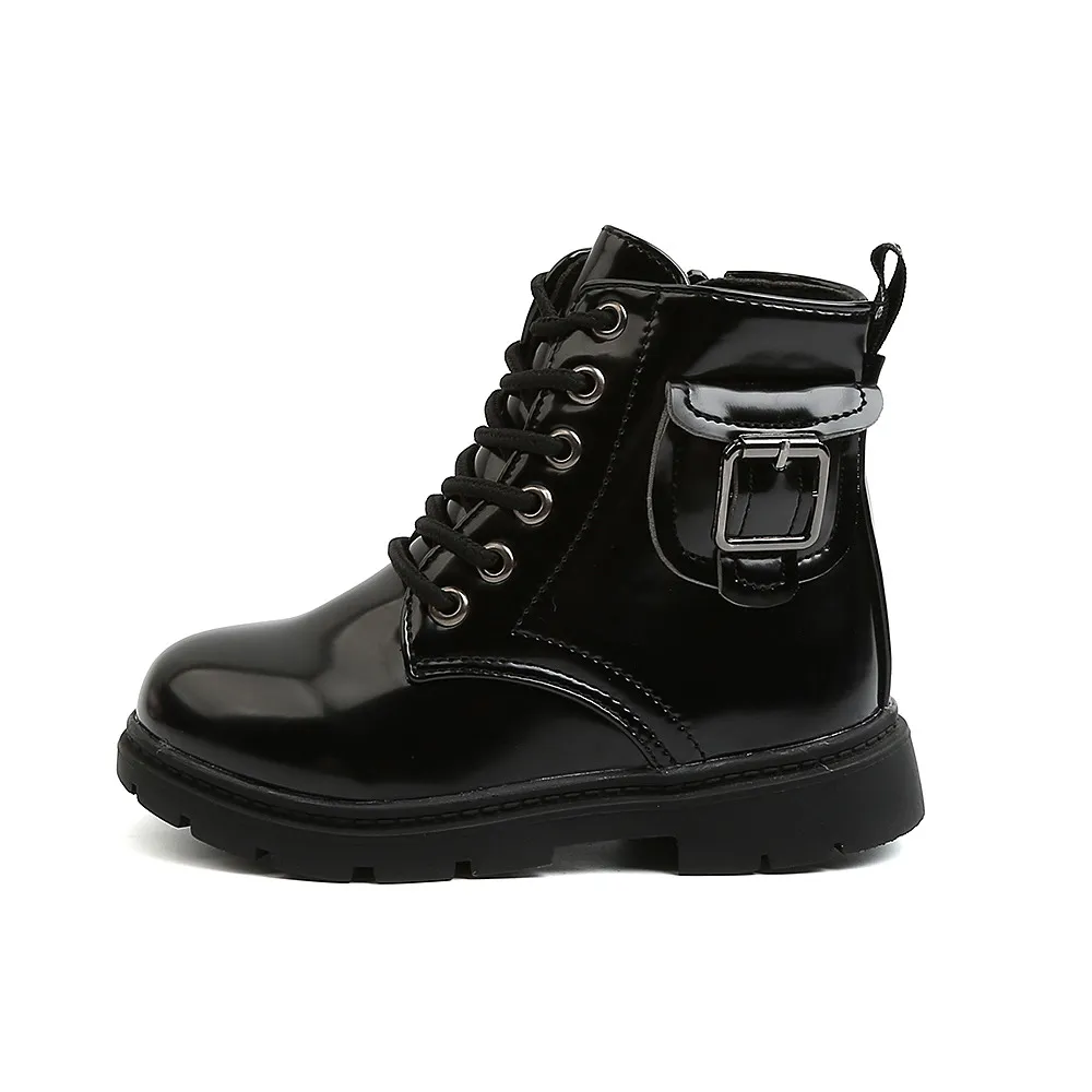 Autumn British Style Childrens Martin Boots - Black