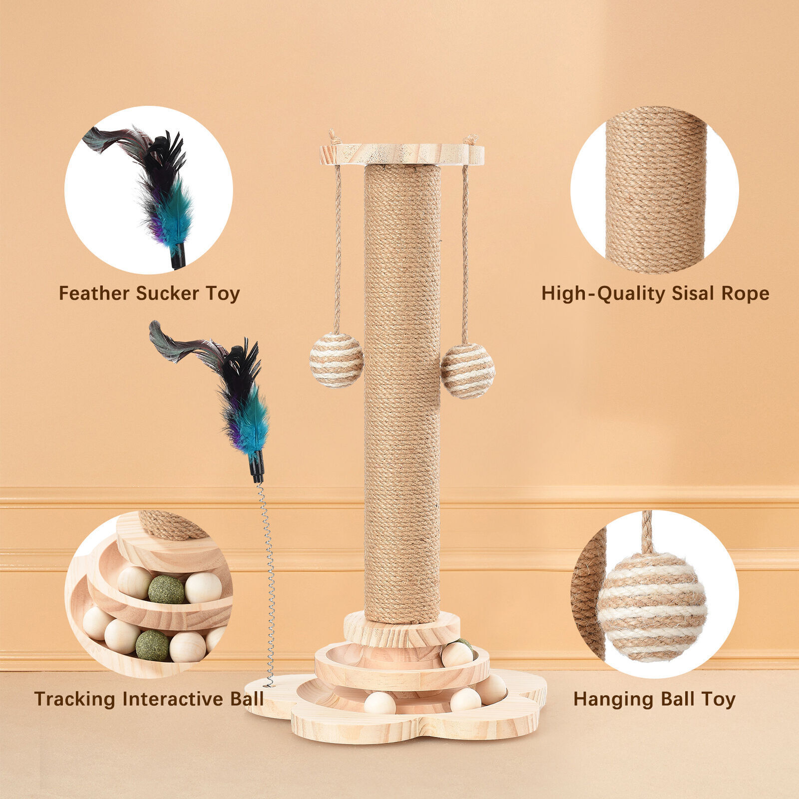 Large Cat Tree Scratching Post Pet Climbing Tower Kitten Activity Centre Kitten