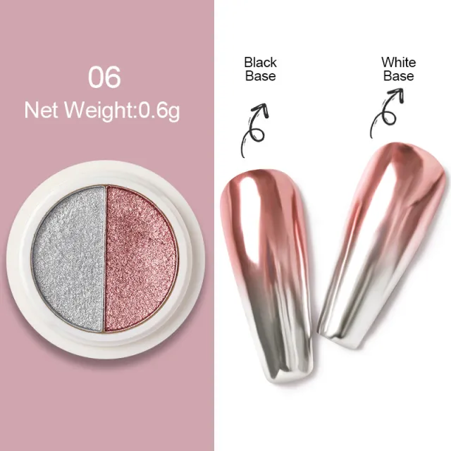 Nail Enhancement Solid Two color Tuhao Gold Magic Mirror Powder 6 Style - Shop at LoveMi