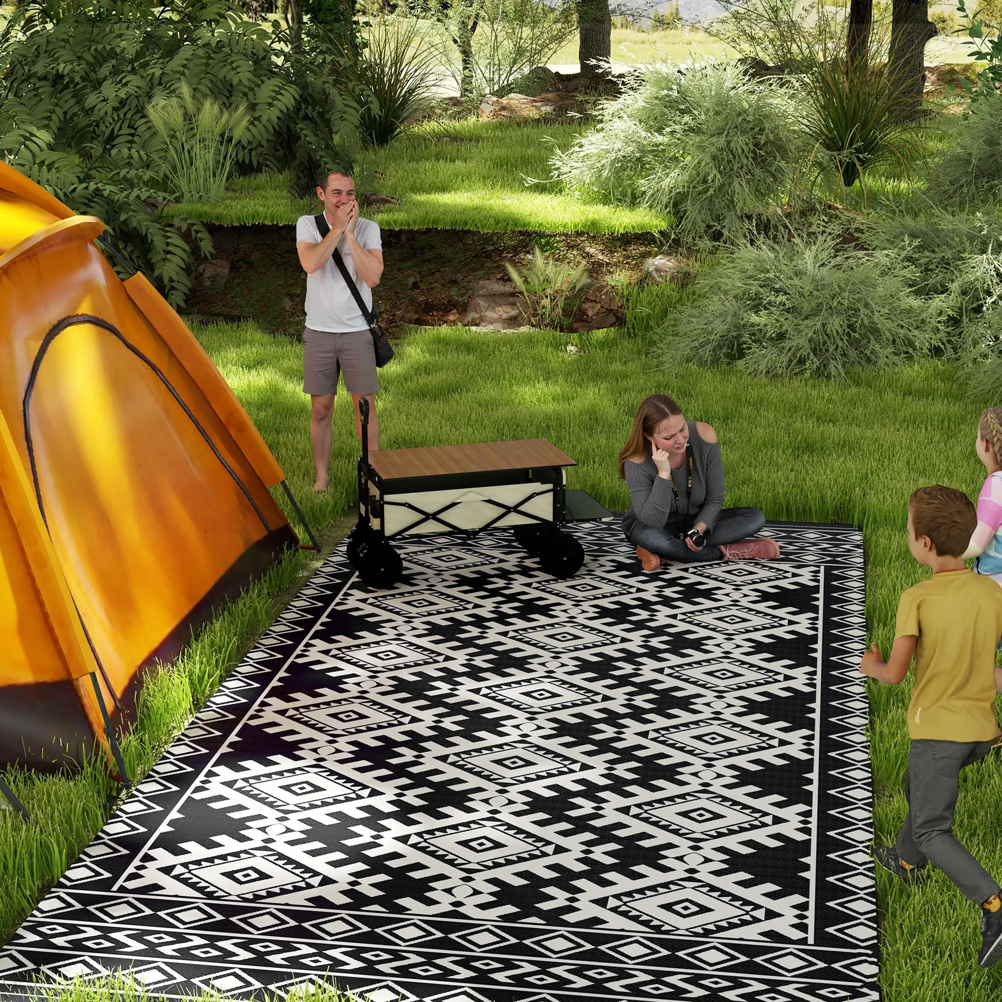 Reversible Outdoor Rug, Waterproof Plastic Straw