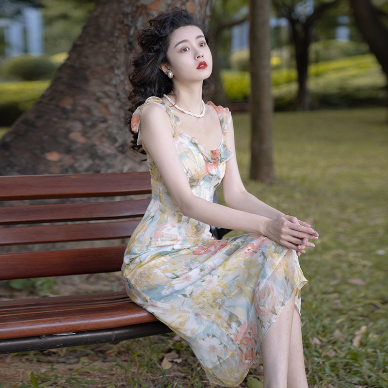 Floral High-Waist Long Dress, picture 5 of 5