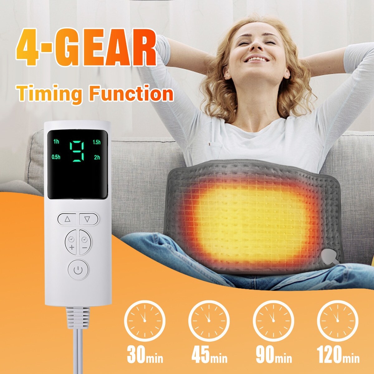 Therapeutic Electric Back Heat Pad Wrap For Muscle Tension Neck Pain Relief — image 6