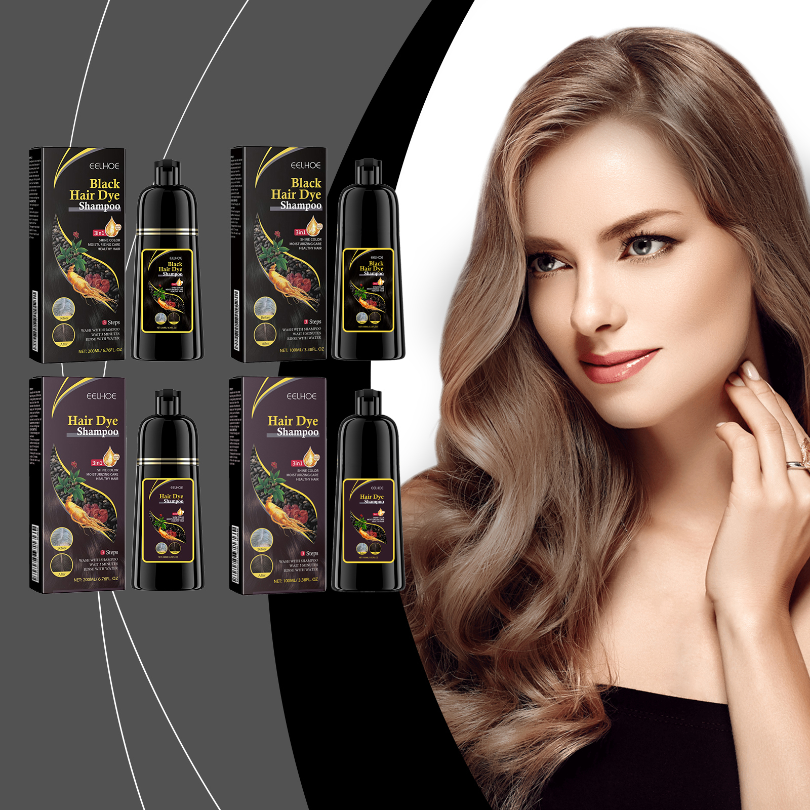 Herbal E Ssence Hair Dye Shampoo, Plant-Based Care, DIY, Long-Lasting Color, Healthy Hair Coloring — foto 7