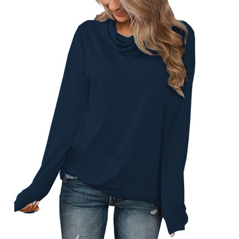 Title 4, Solid Color Pullover Collar Long Sleeve T-Shirt...