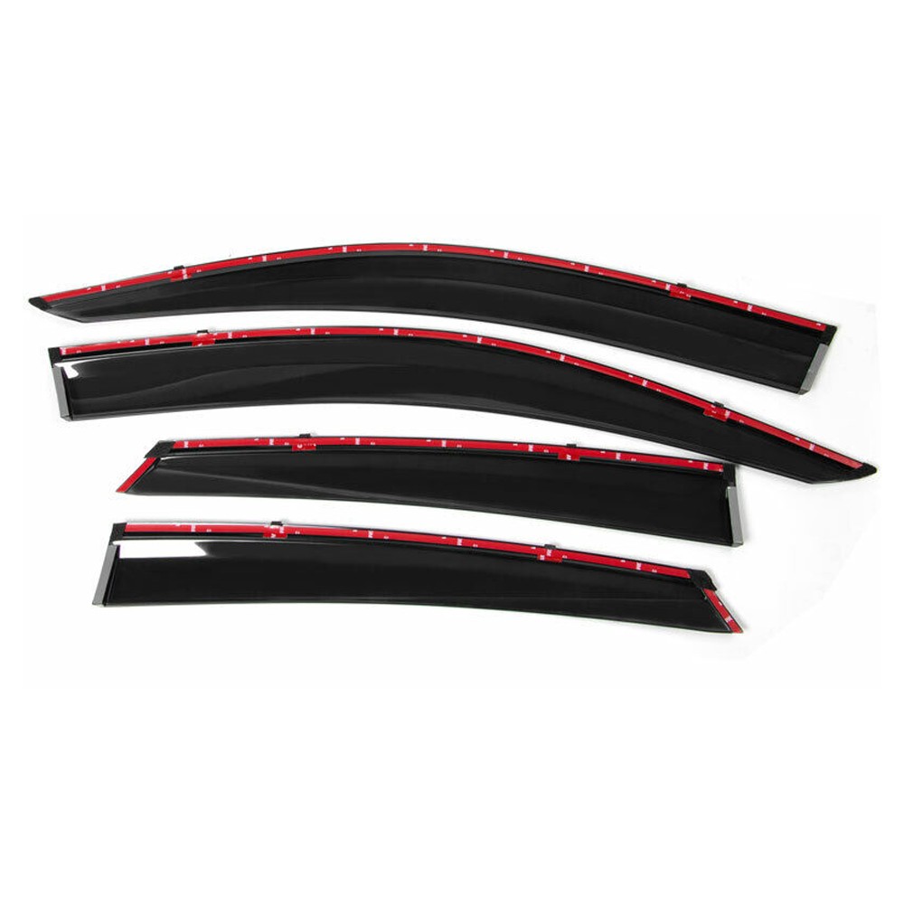 For 16-21 H Onda Civic Sedan Window Visor Rain Sun Guard Vent W-Chrome Trim 4Pc