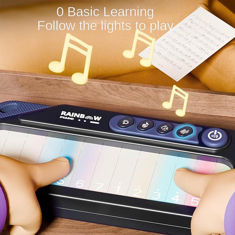 Children Touch Screen Electronic Piano Music Toy With Colour Light — image 4