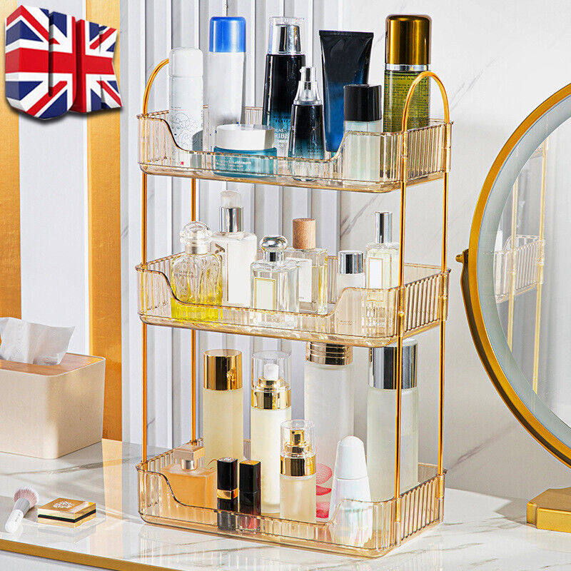 Cosmetic Makeup Holder 3 Tier Storage Shelf Countertop Organizer Perfume Stand