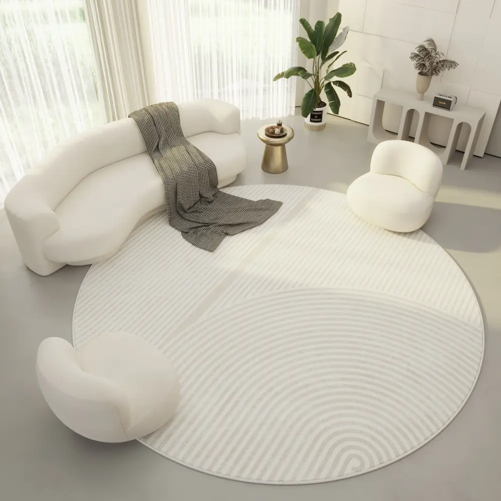 Round Living Room Carpet Ring Velvet Modern
