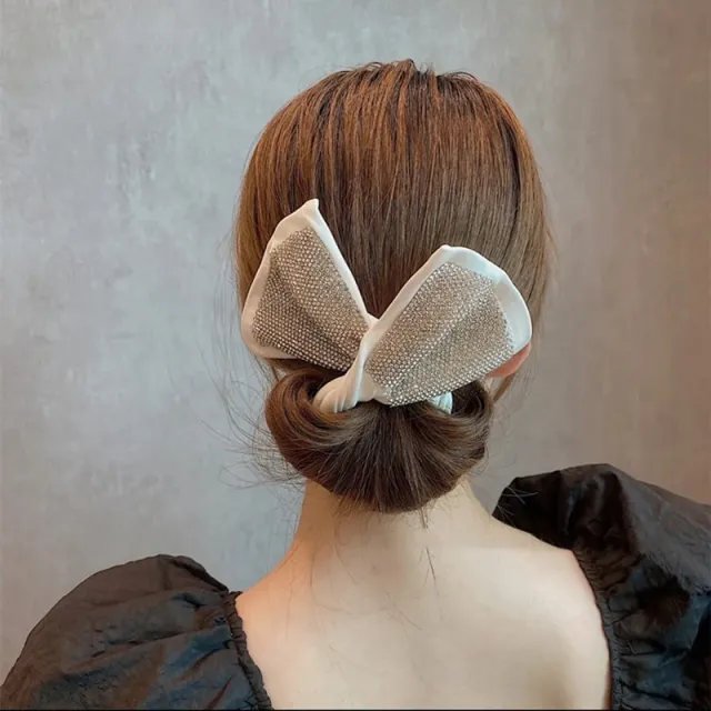New Hot Rhinestone Magic Twist Clip Bow White - Shop at LoveMi