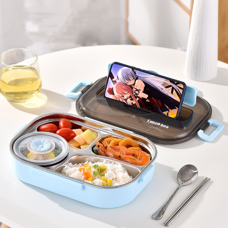 Lunch Box 304 Stainless Steel Double-layer Lunch Box For Students