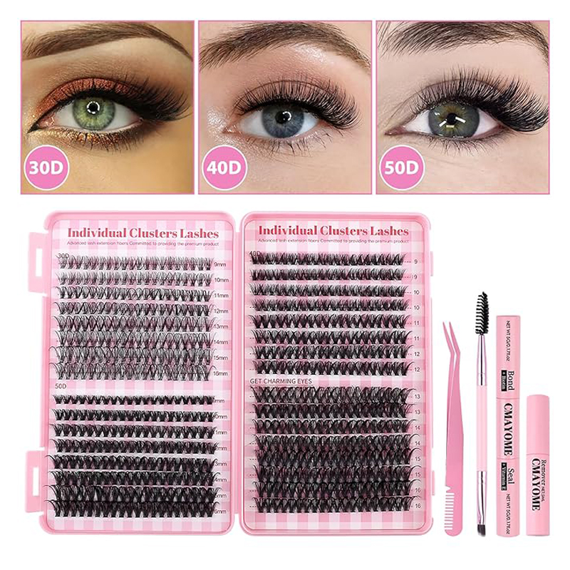 4PCS Hotmelt DIY Self-grafting Large Capacity 640 Single-cluster Thick European And American False Eyelash Book Set