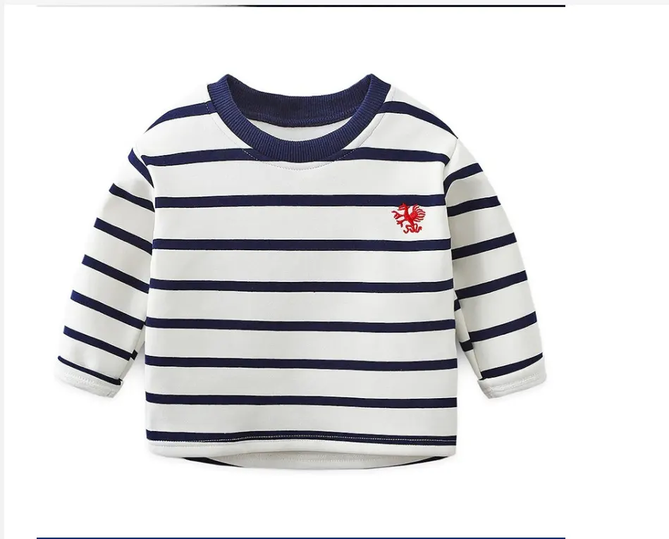 Striped Black and White Pullover Children's Long-sleeved Sweater