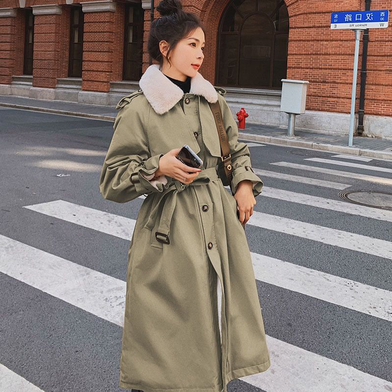Mid-length Loose Waist Large Size Thick Coat