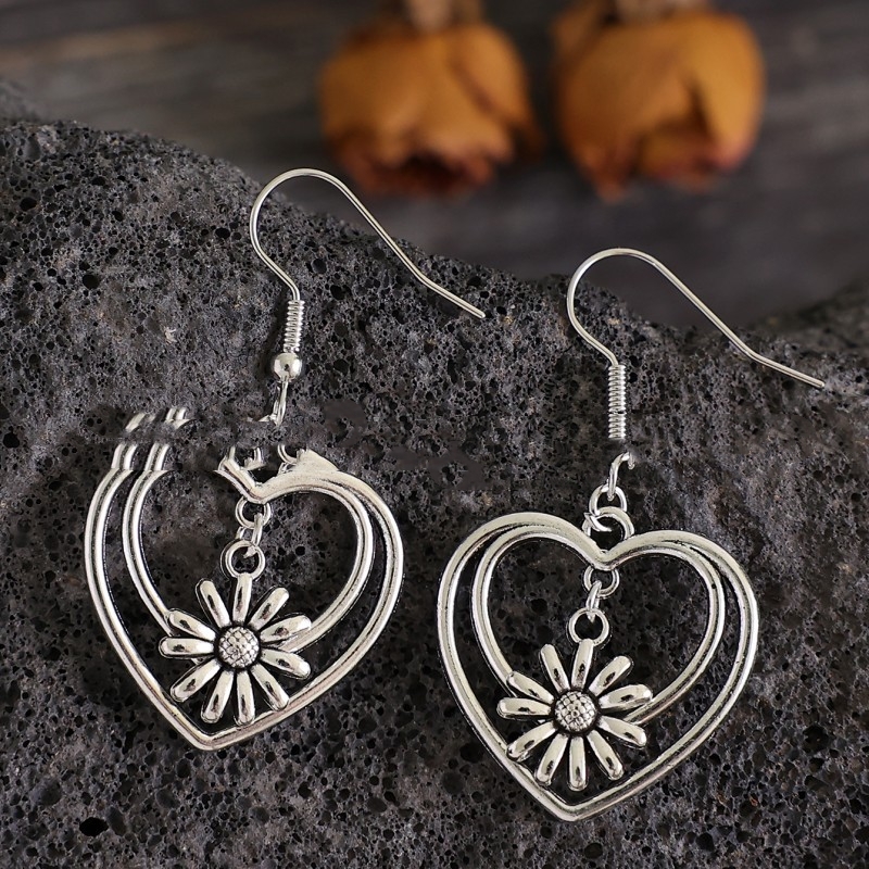 Love Double Layer Hollow Earrings - Image 2