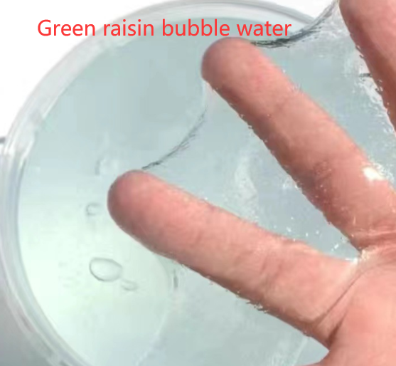 Green raisin bubble water