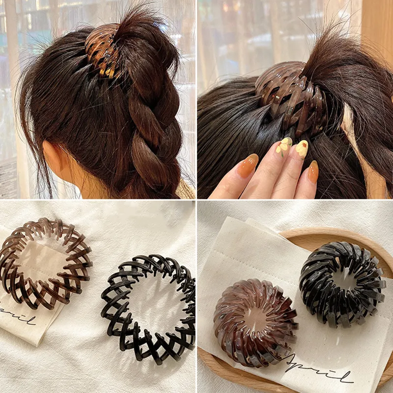 Women Hollow Hair Circle High Horsetail Artifact Fixed Coiler