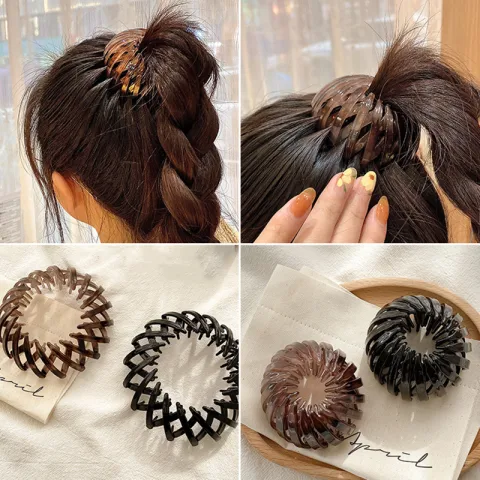 Women Hollow Hair Circle High Horsetail Artifact Fixed Coiler