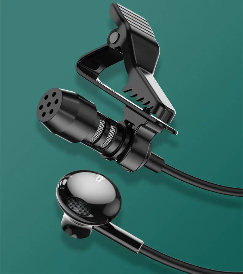 Lavalier Microphone Monitor Line Video Live Mini Interview Recording