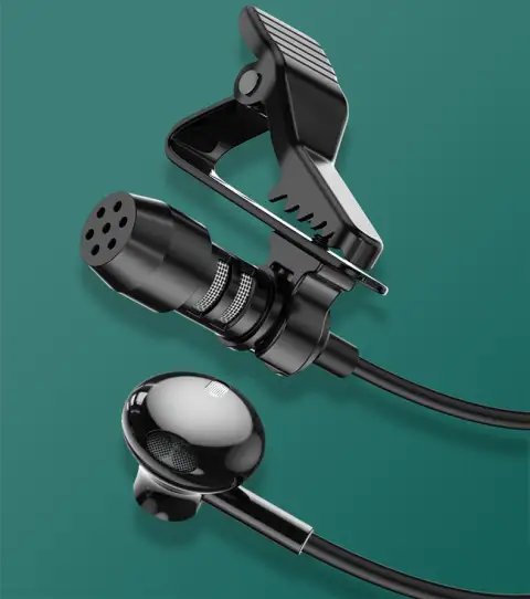 Lavalier Microphone Monitor Line Video Live Mini Interview Recording
