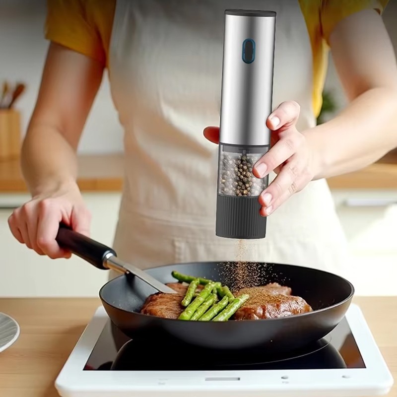 2PCS Electric Salt And Pepper Grinder Auto Mill Shaker Adjustable Coarseness V — image 6