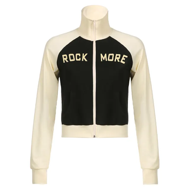 Zip Raglan Sleeve Pocket Contrast Top Black - Shop at LoveMi