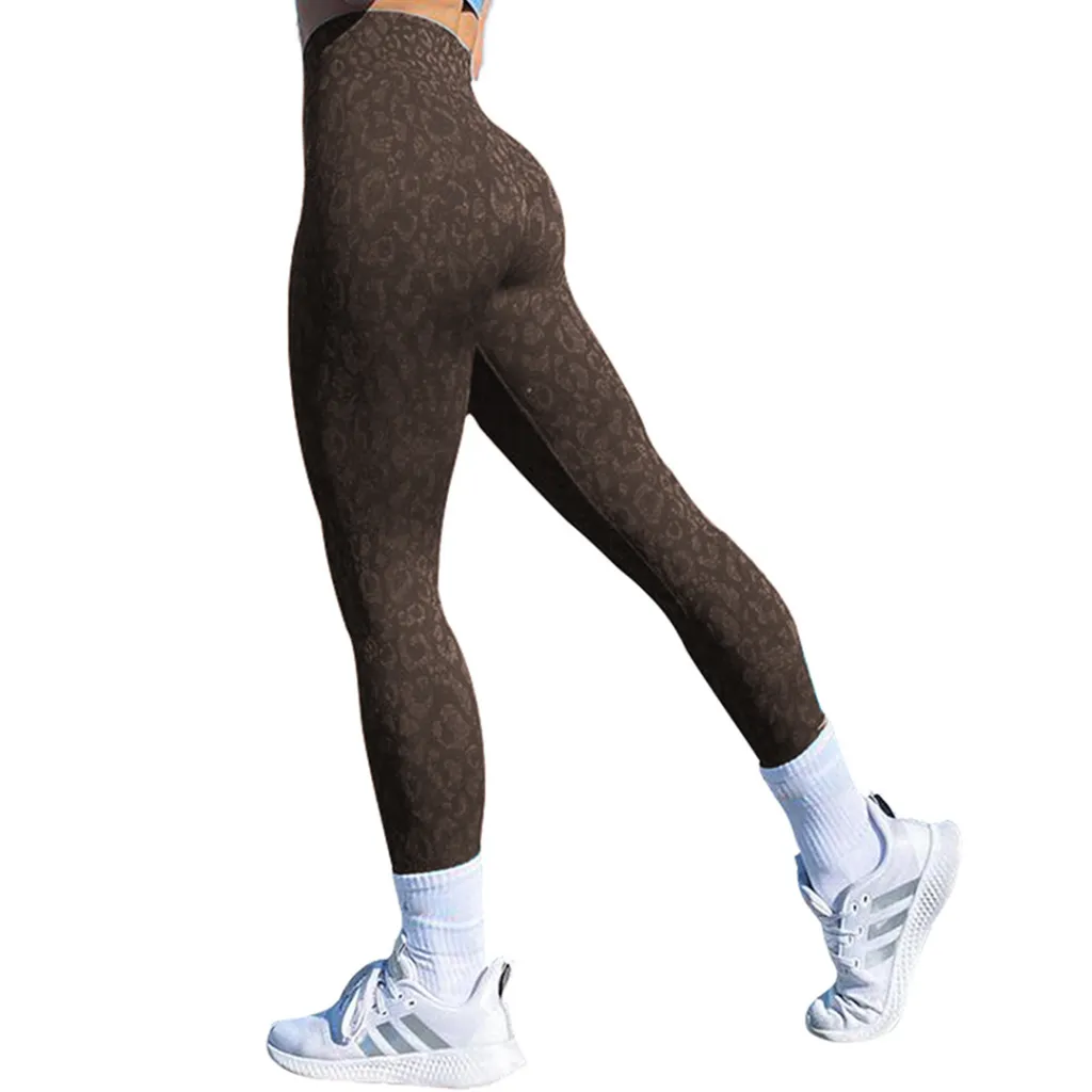 Butt Leggings For Women Push Up Booty Legging Workout Gym Tights Fitness Yoga Pants - Coffee