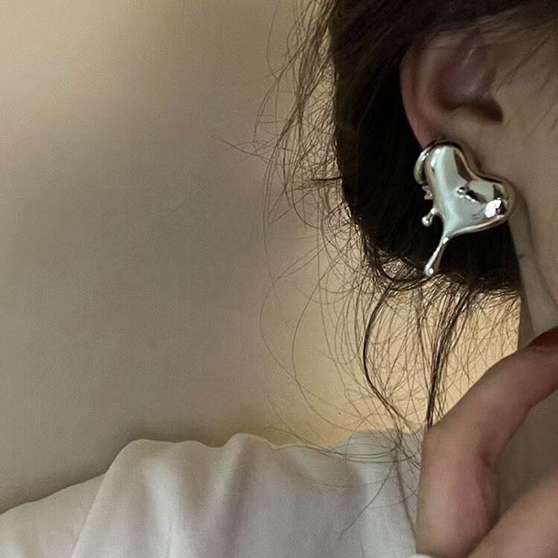 Niche Design Sense Net Red Earrings Punk Hip Hop Earrings