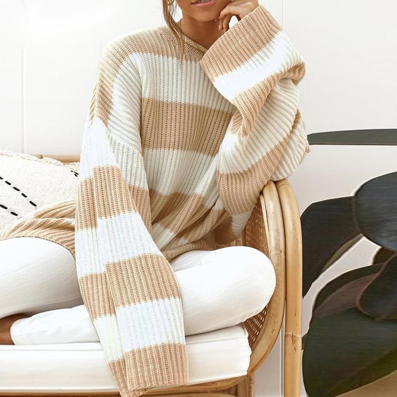 BEYONDARY Autumn & Winter Striped Pullover Sweater – Cozy and Stylish Cold-Weather Wear