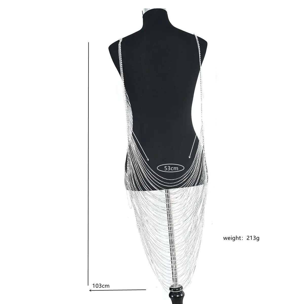 Rhinestone Shiny Sling Maxi Skirt Bra Panties
