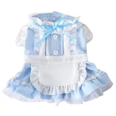 Thin Cat Princess Dress Two Feet Dog Pet - Blue - View 1