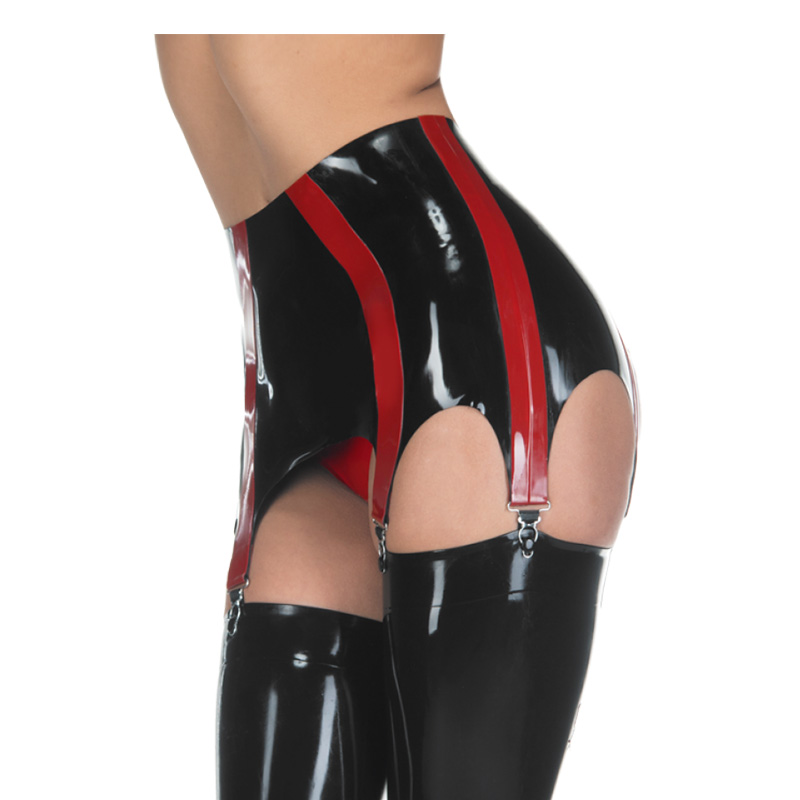 Title 2, Latex Long Tube Suspenders Long Gloves 3-piece Set