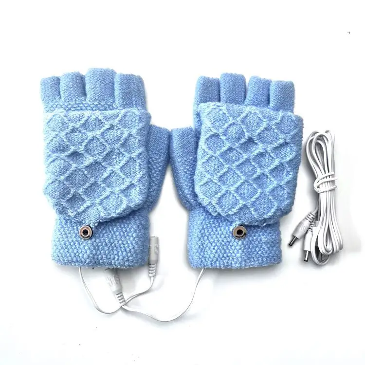 Breathable 5V USB Heated Gloves Winter Knitted Heating Knitting