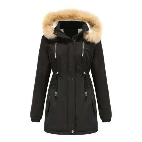 Thick Lamb Velvet Loose Ladies Cotton Jacket with Detachable
