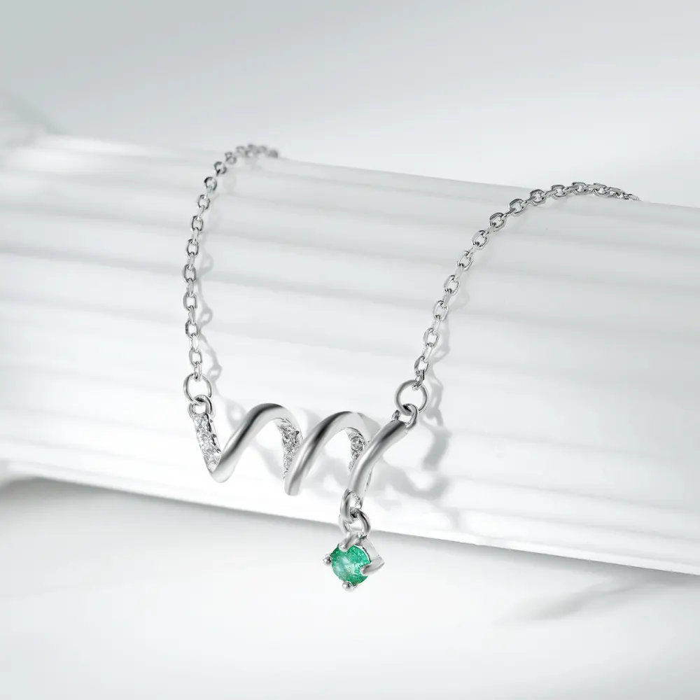 Fashion ECG Necklace Versatile Women's Jewelry Simple S925 Silver
