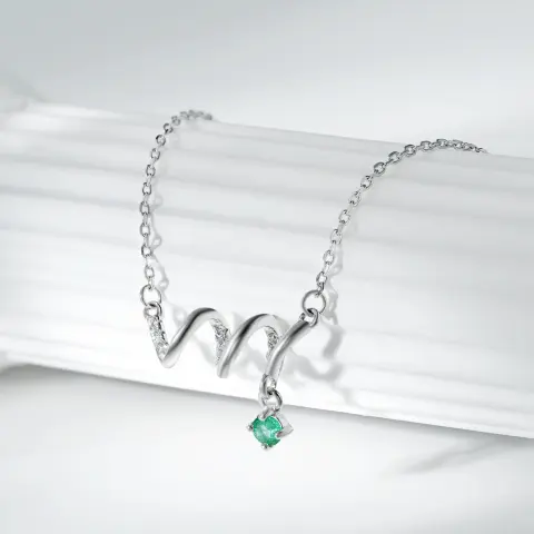 Fashion ECG Necklace Versatile Women's Jewelry Simple S925 Silver