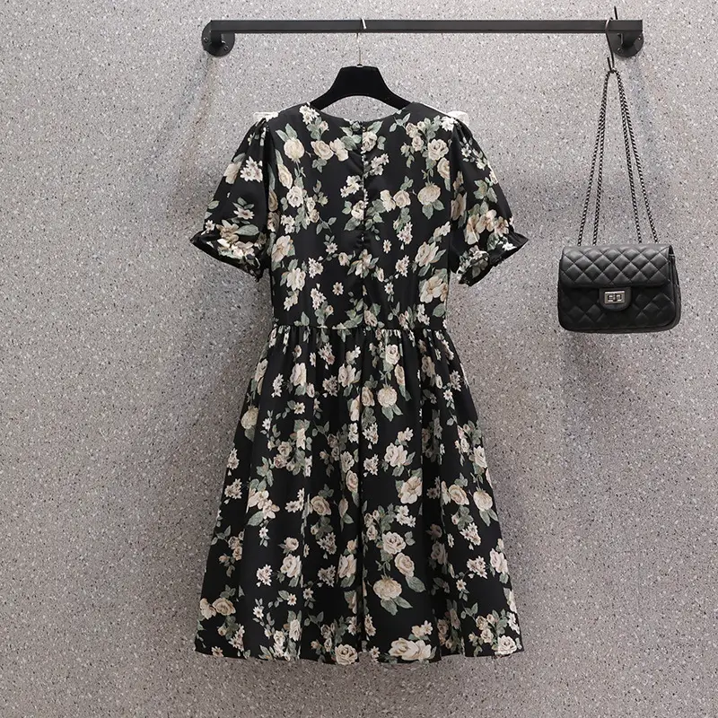 French Navy Neck Fungus Bow Skirt