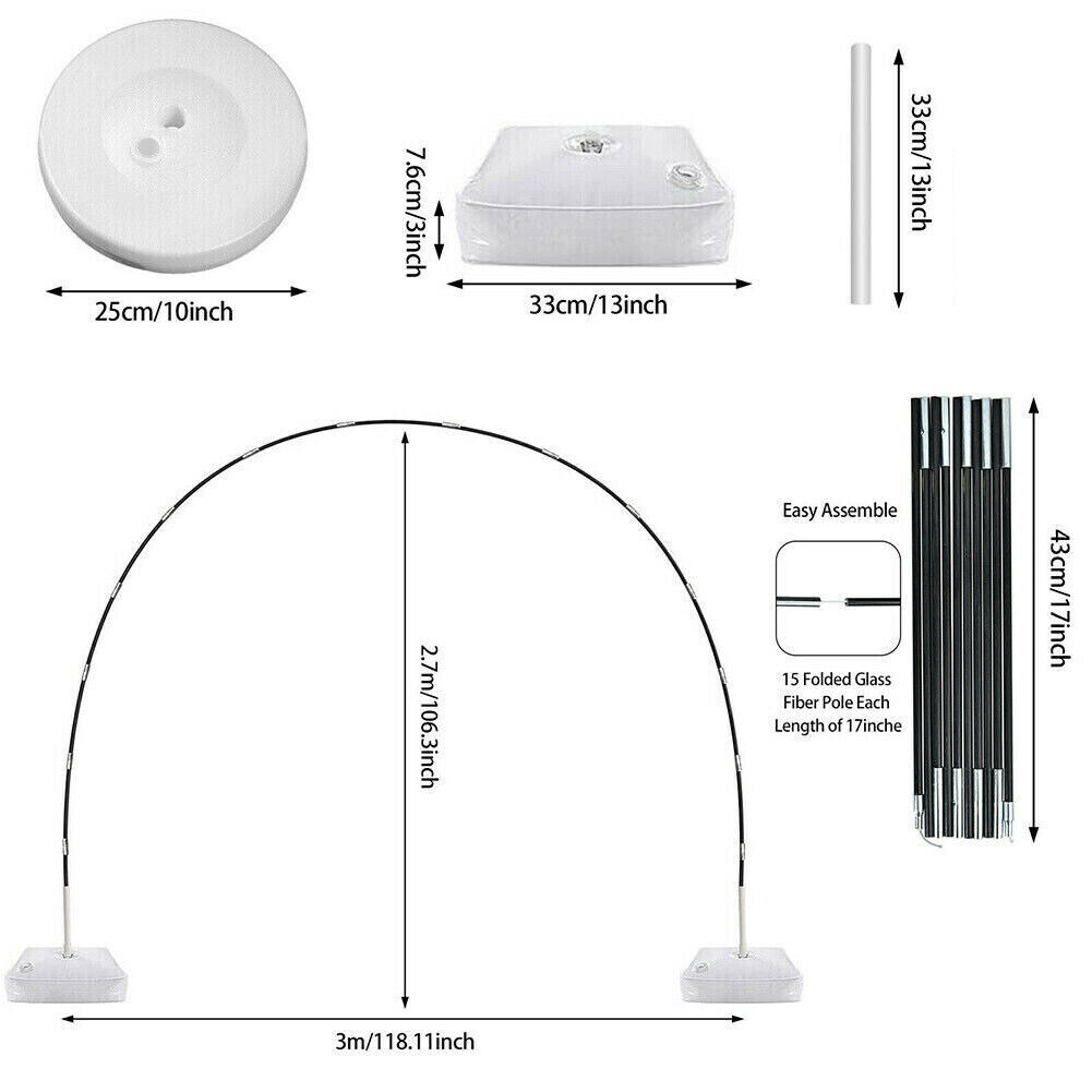 Balloon Arch Column Frame Garland Adjustable Arch Stand Wedding Party Decor 8