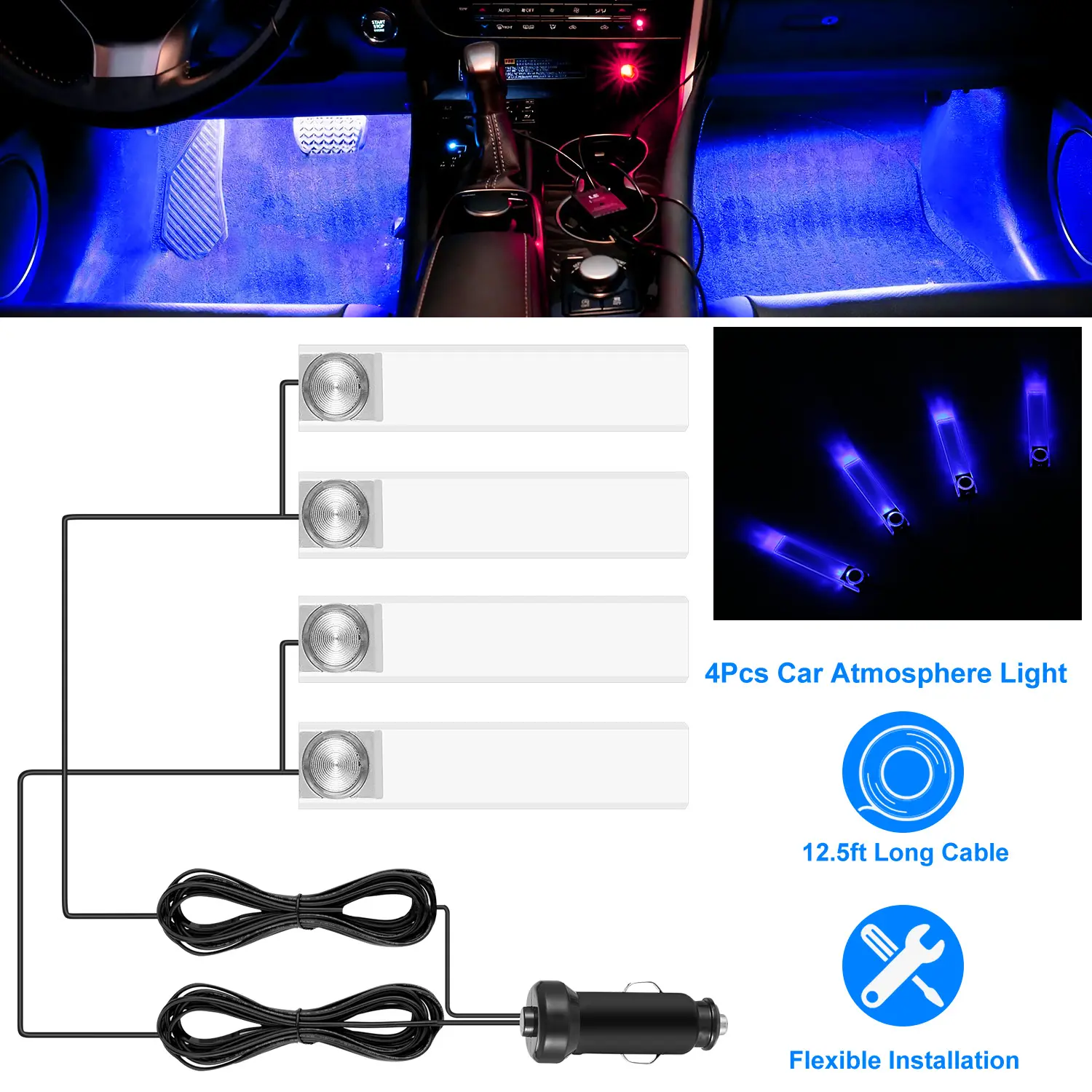 Car Interior LED Atmosphere Light Charge Decorative
