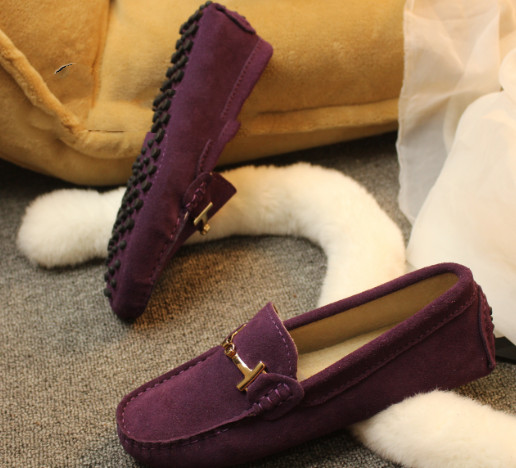 Spring And Autumn New Leather Frosted T Buckle Beanie Shoes