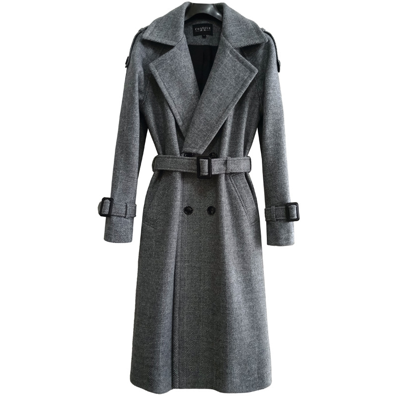 Men's Wool Coat Is Long Above The Knee