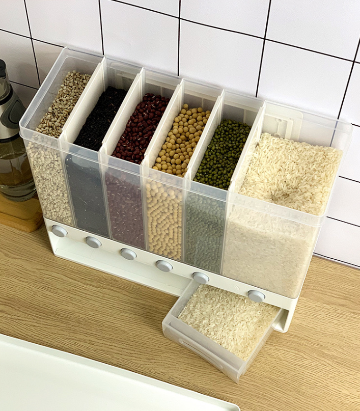 Title 2, Grains Rice Bucket Wall-Mounted Rice Storage Bo...