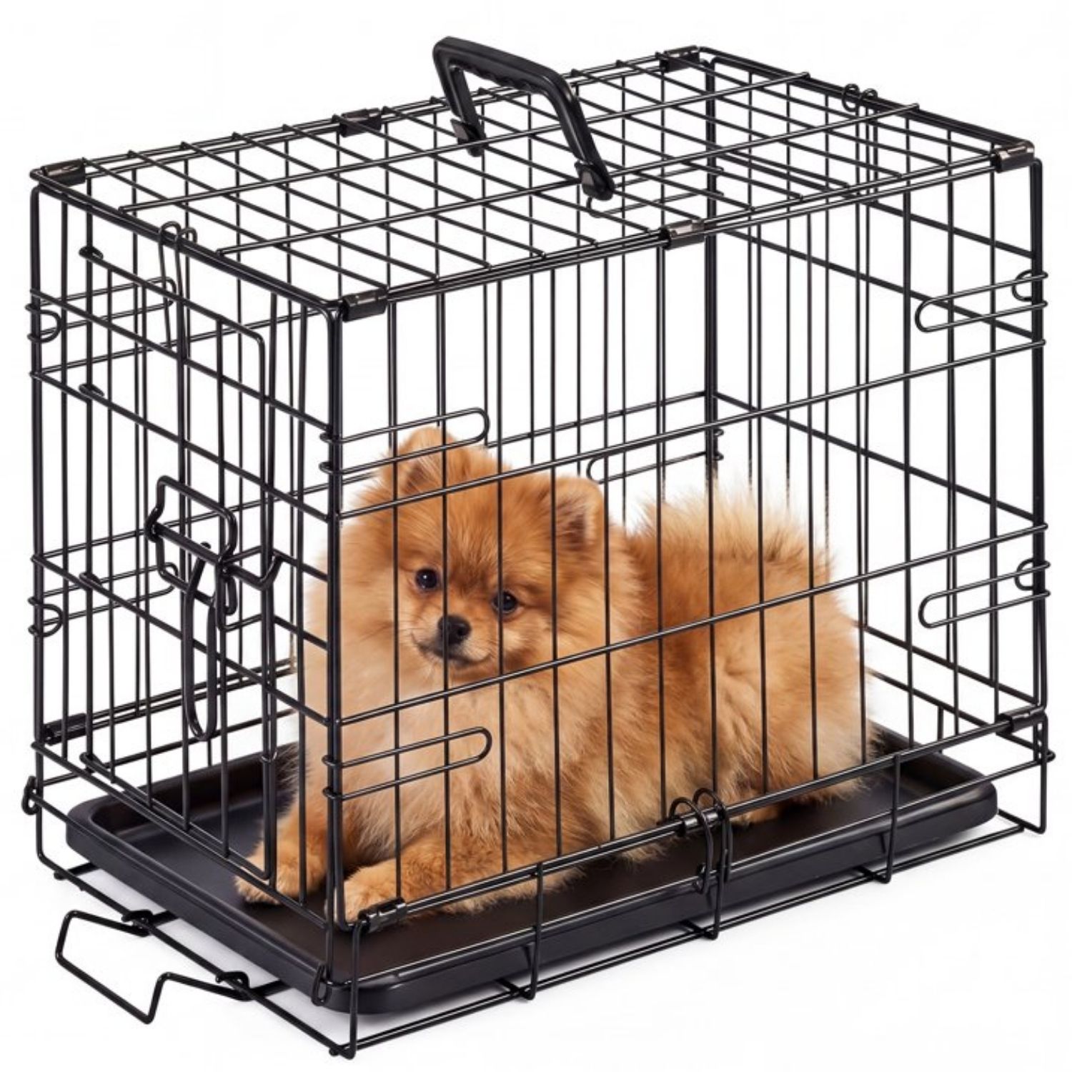 Single Door Dog Cage - Durable Metal Pet Kennel, Secure Lock, Collapsible Design, Removable Tray For Easy Cleaning,… - 4