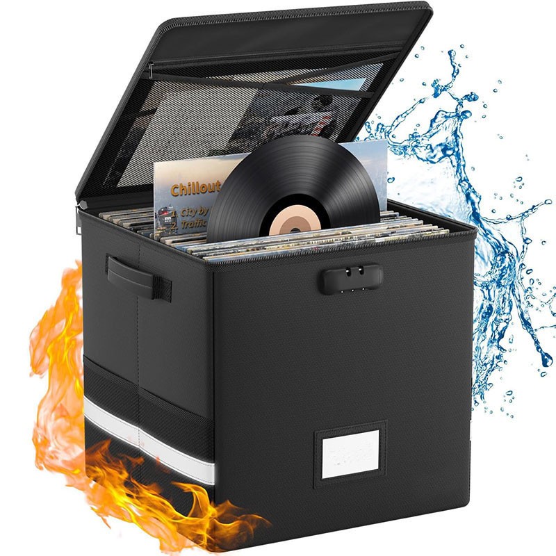 Fireproof Document Box With Lock File Storage Organizer Waterproof Safe Bags — image 3