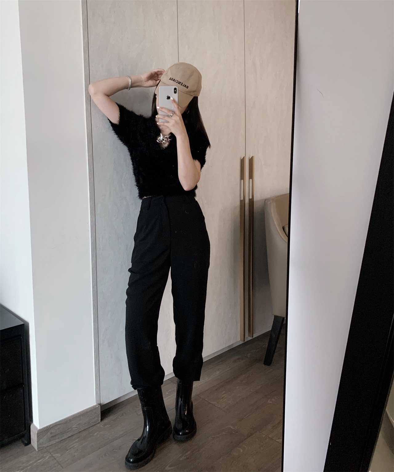 Title 3, Black high waist drape trousers