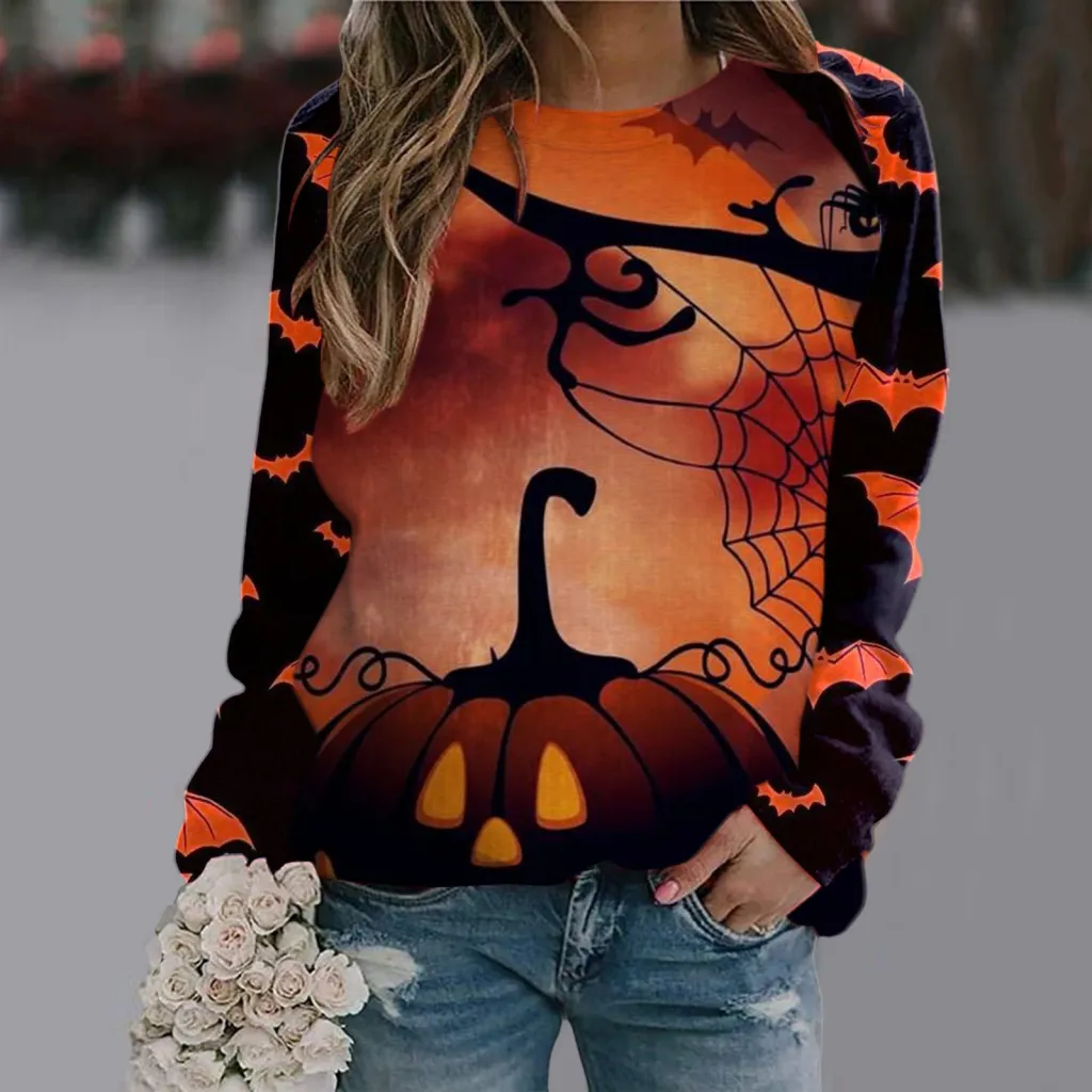 Women's Printed Long Sleeve T-shirt - Wxy271420-3Xl